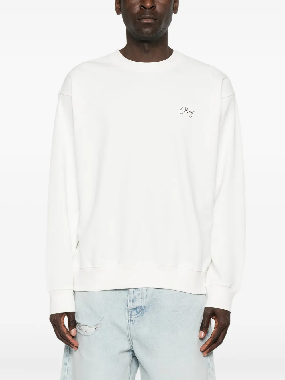 Obey Paper Rose sweater met grafische print Wit