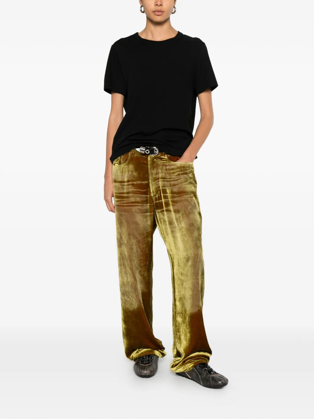 Magliano Broek met riemlussen Goud