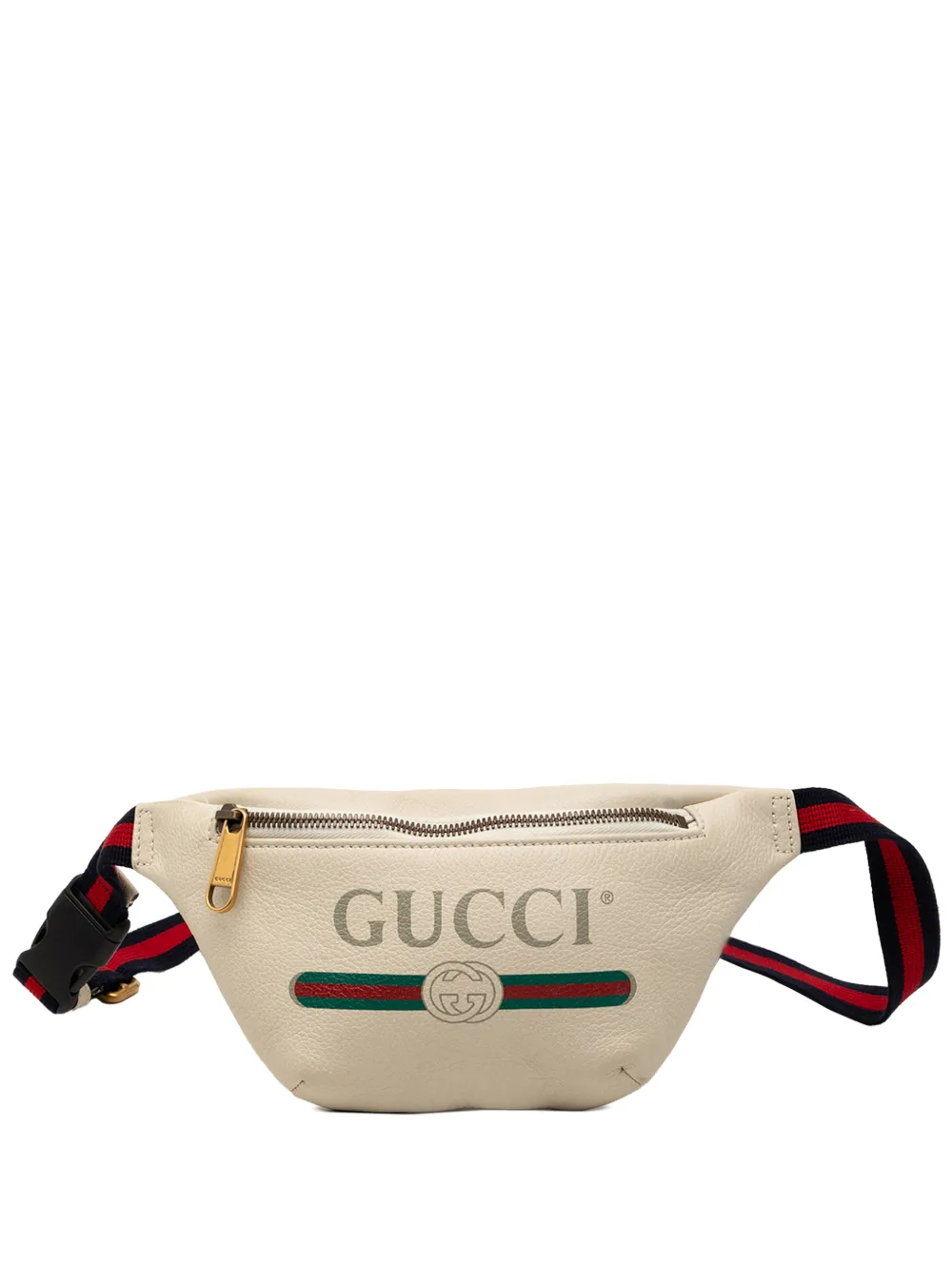 Gucci Pre-Owned 2000-2015 Small Grained Calfskin Logo belt bag - Bianco