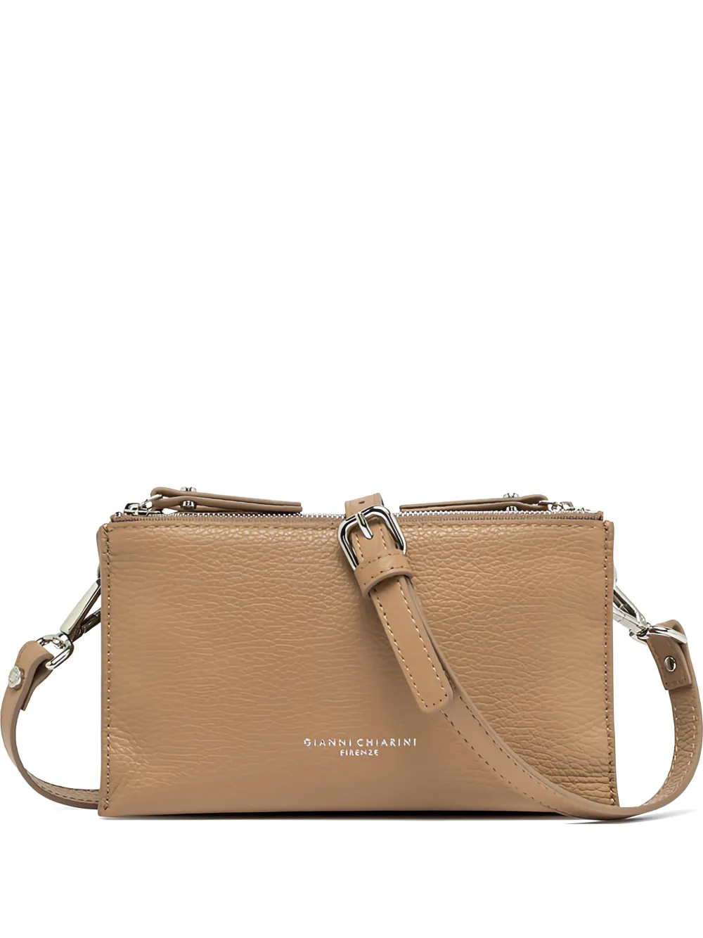 GIANNI CHIARINI grained-leather clutch bag - Toni neutri
