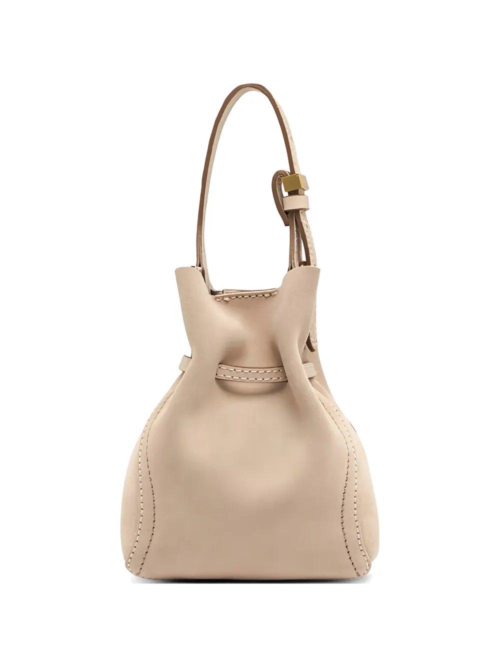 GIANNI CHIARINI small Sienna drawstring suede bucket bag - Nude