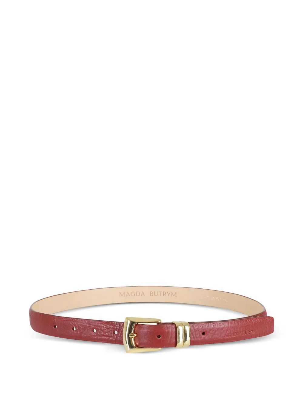 Magda Butrym Leren riem met logo-reliëf Rood