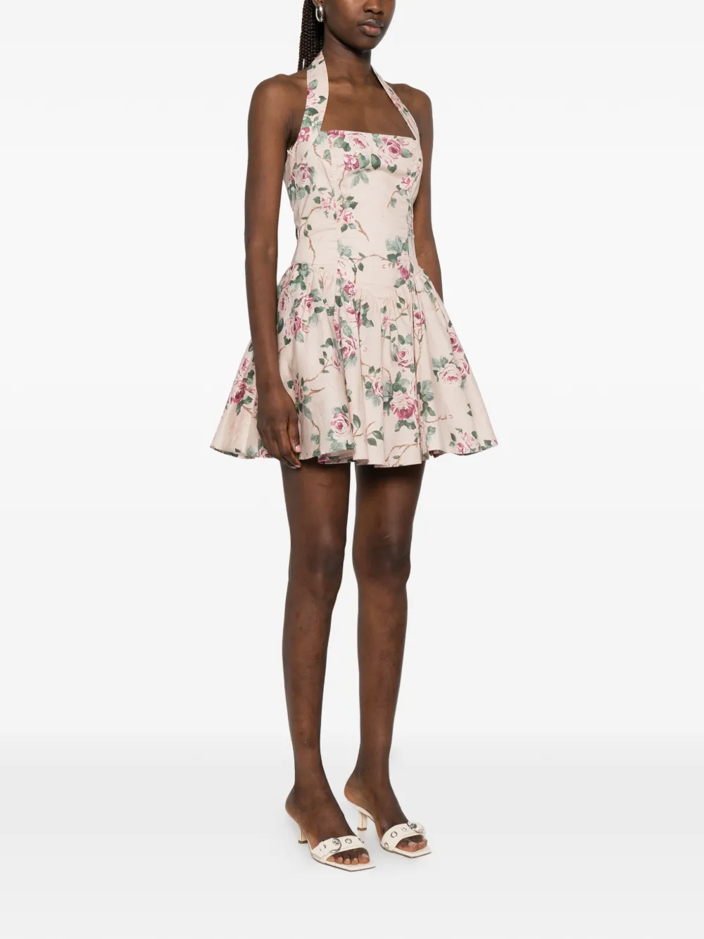 Aniye By Midi-jurk met bloemenprint Beige