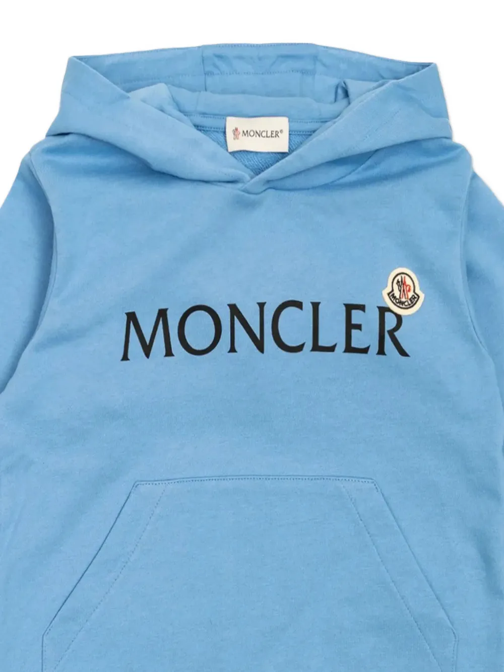 Moncler Enfant Hoodie met logoprint Blauw