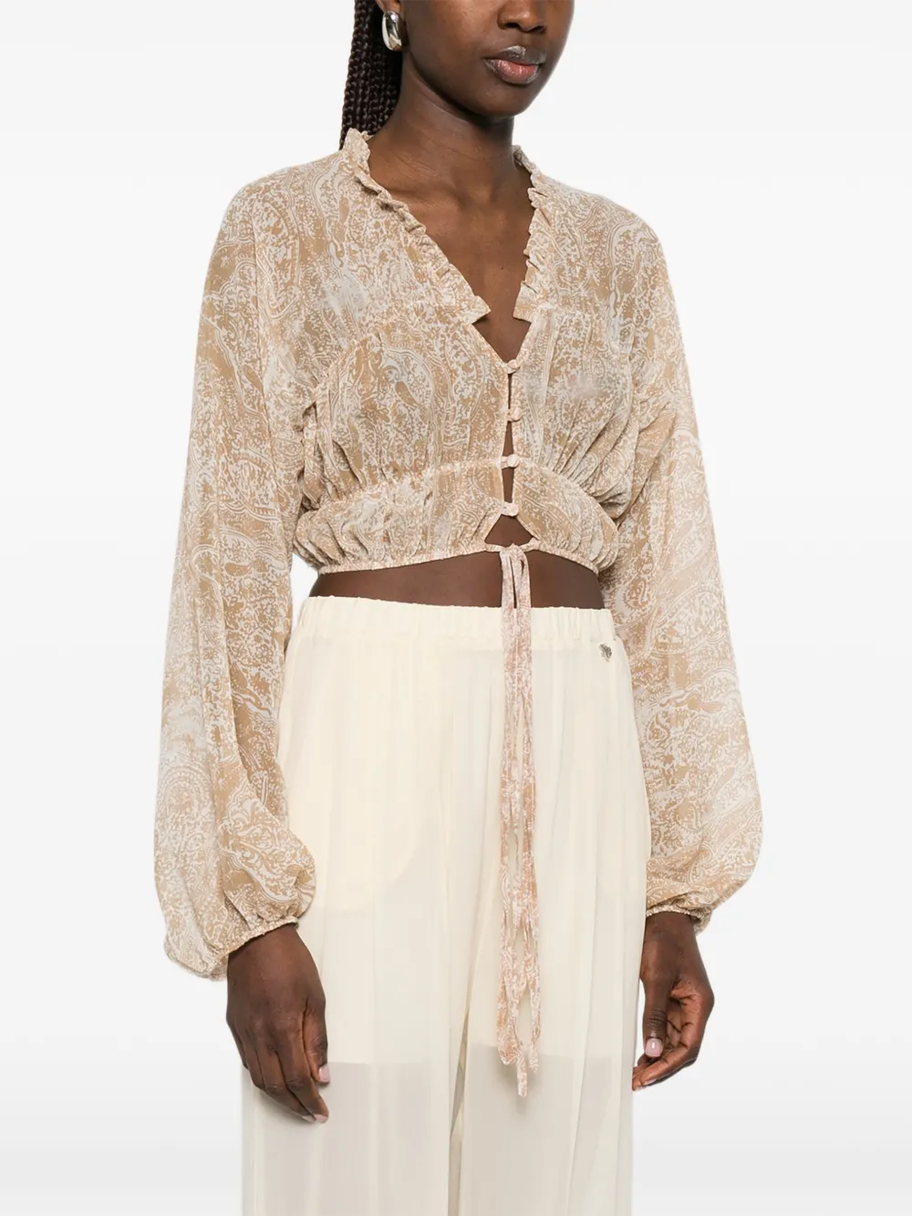Aniye By Sjaal met paisley-print Beige