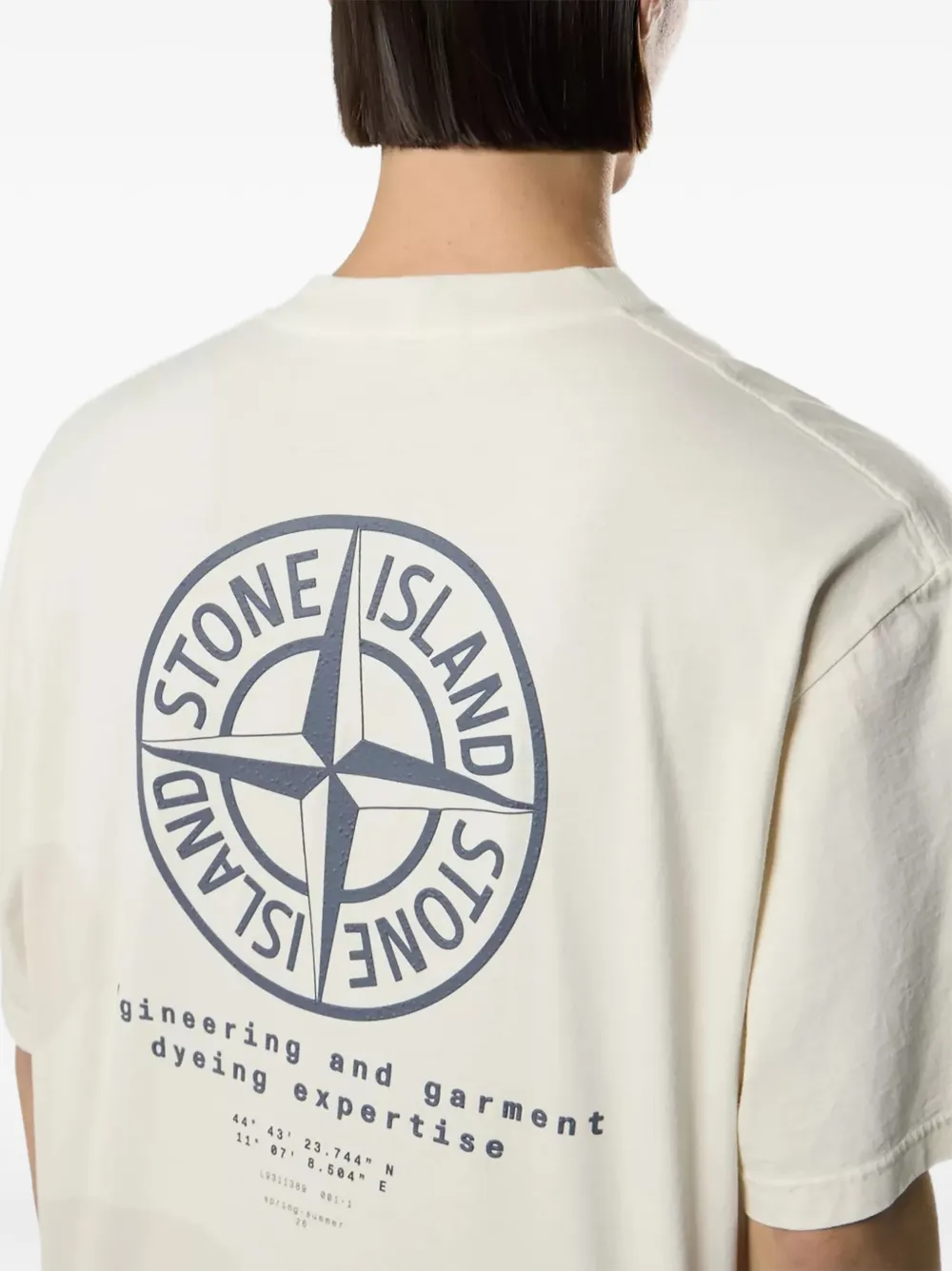 Stone Island T-shirt met logoprint Beige