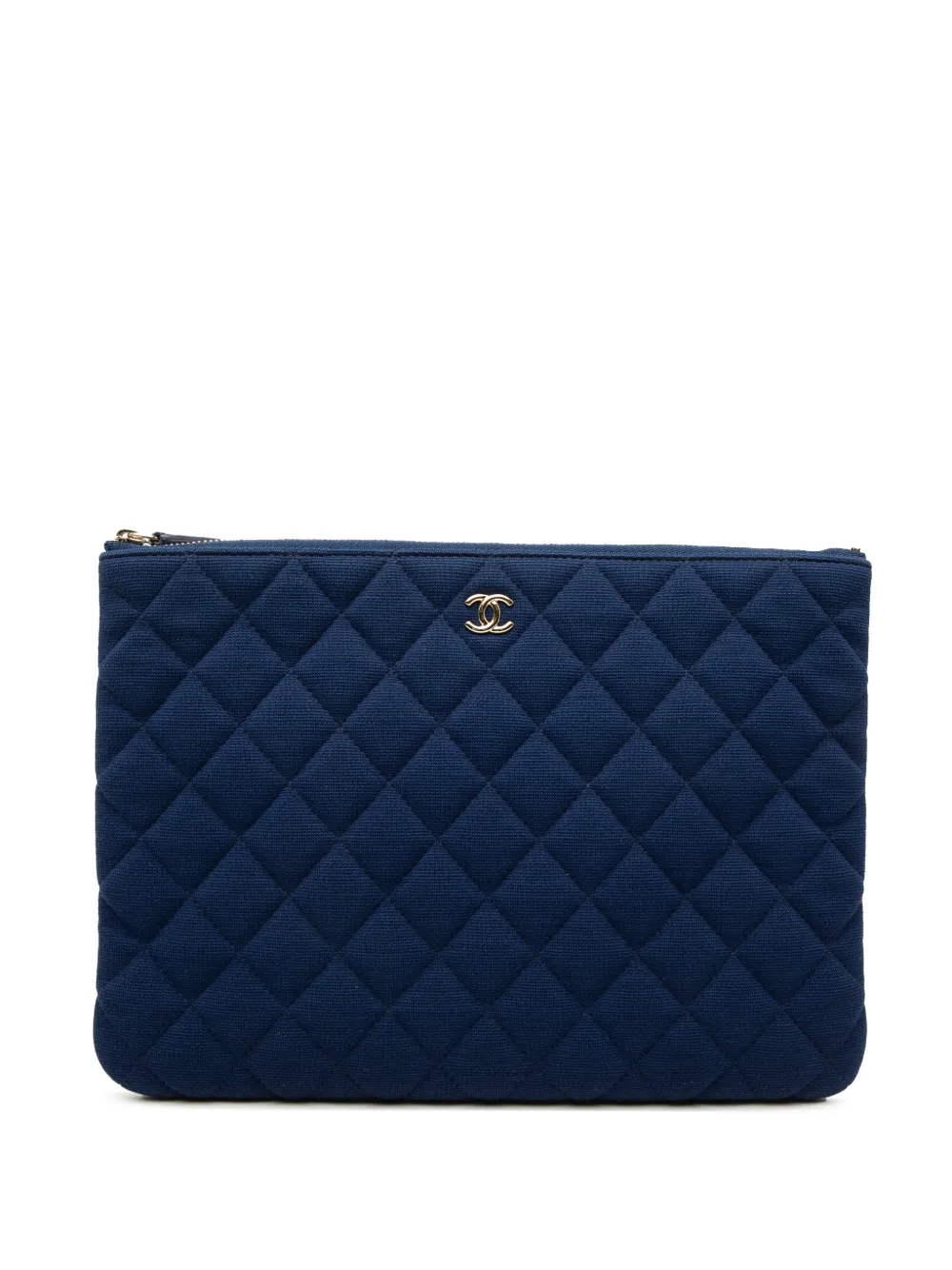 CHANEL Pre-Owned 2019 Medium Quilted Jersey O Case clutch bag - Blau