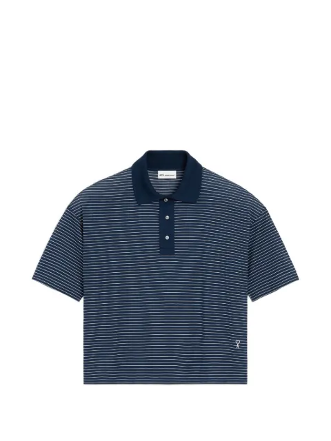 AMI Paris Ami de Coeur striped polo shirt
