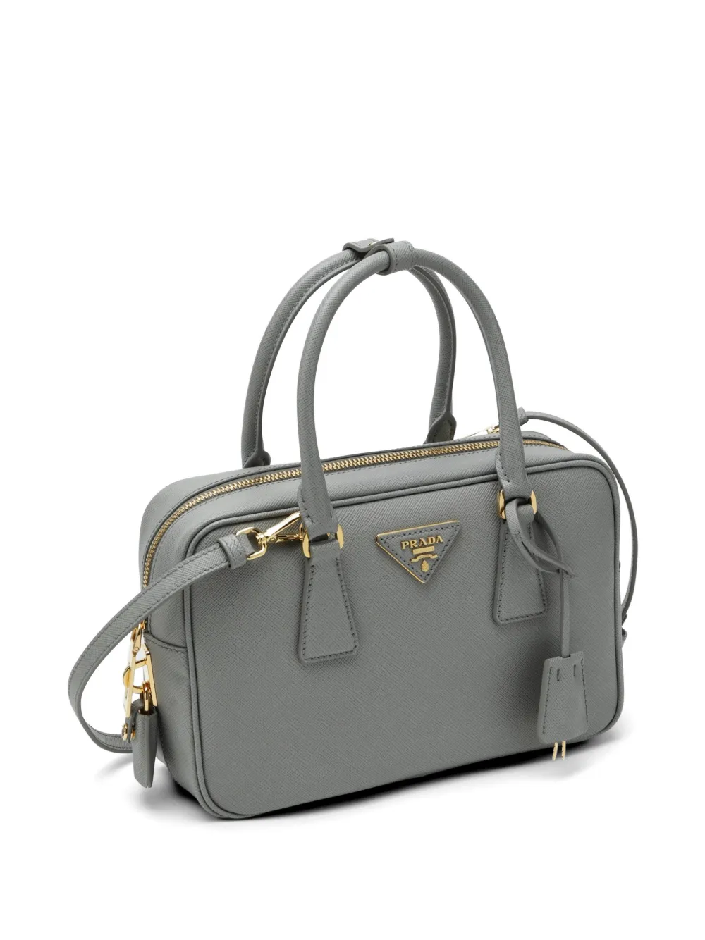 Prada Shopper met driehoekig plakkaat Grijs
