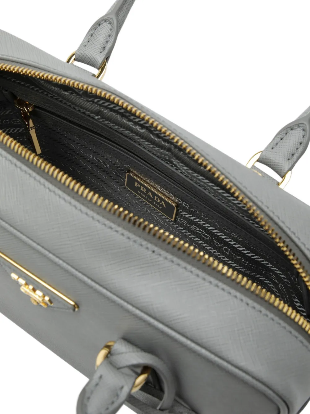 Prada Shopper met driehoekig plakkaat Grijs