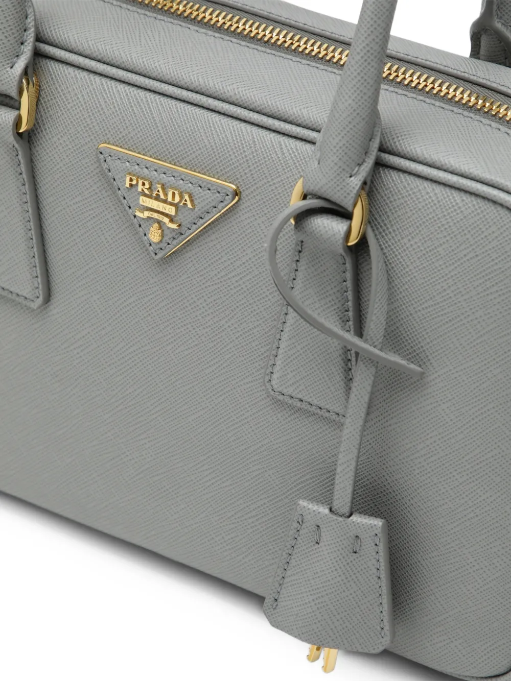 Prada Shopper met driehoekig plakkaat Grijs