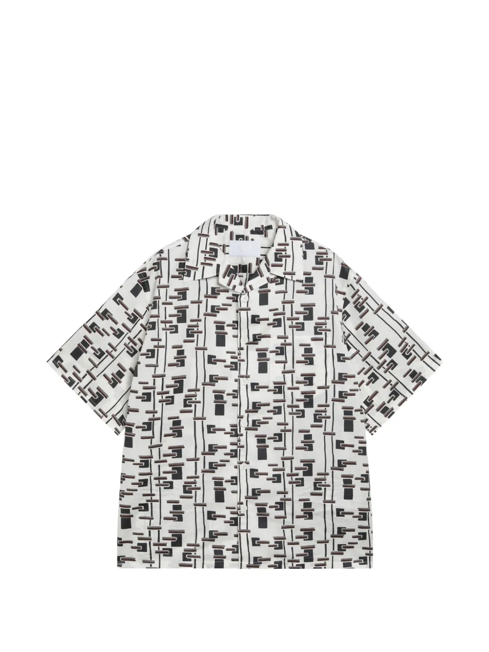 Prada geometric-print short-sleev shirt - Nude