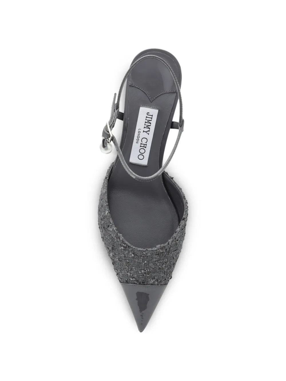 Jimmy Choo Aren tweed pumps met parelbedel Grijs