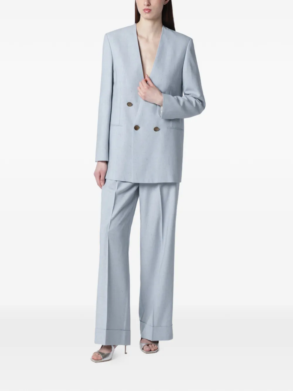  Alberta Ferretti Double-breasted Blazer - Blue 