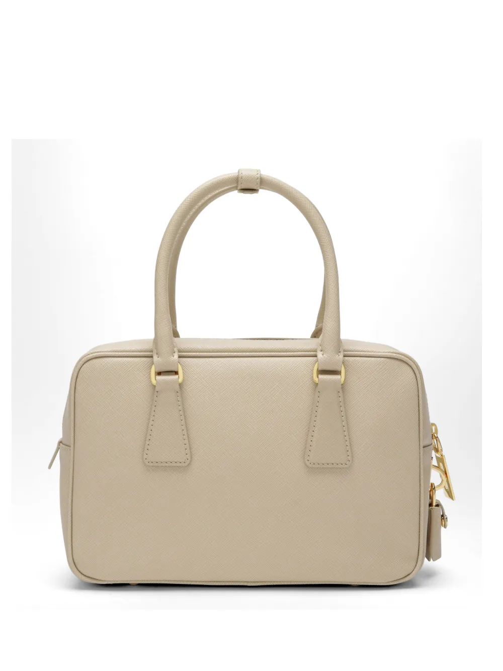  Prada Top-handle Logo Clutch Bag - Neutrals 