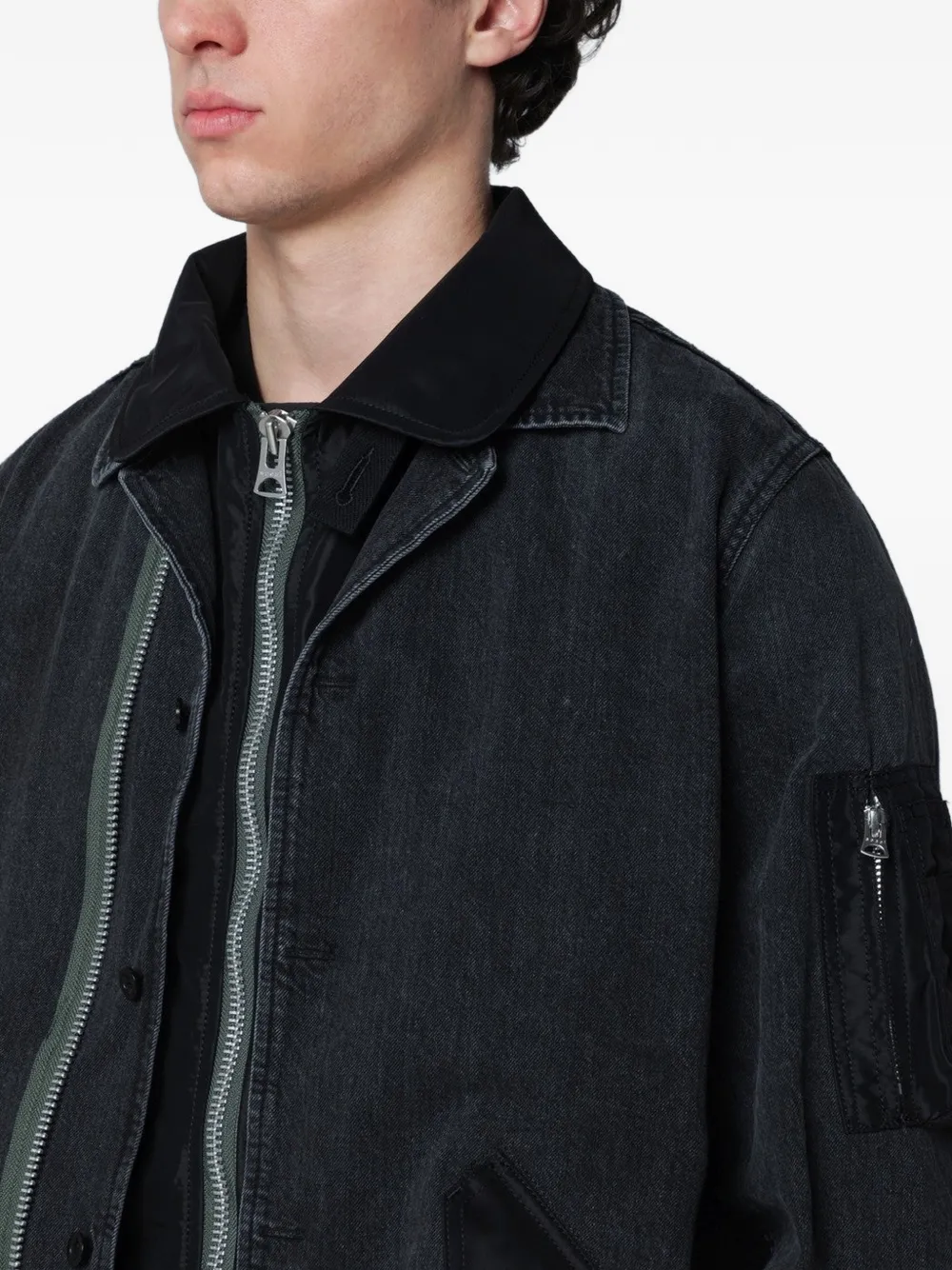 Sacai zip-up Jacket | Black | FARFETCH