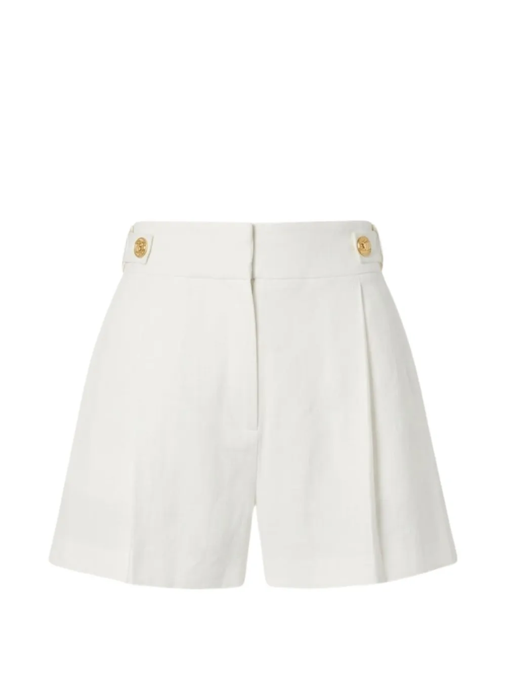 Elisabetta Franchi logo-button pleated shorts - White