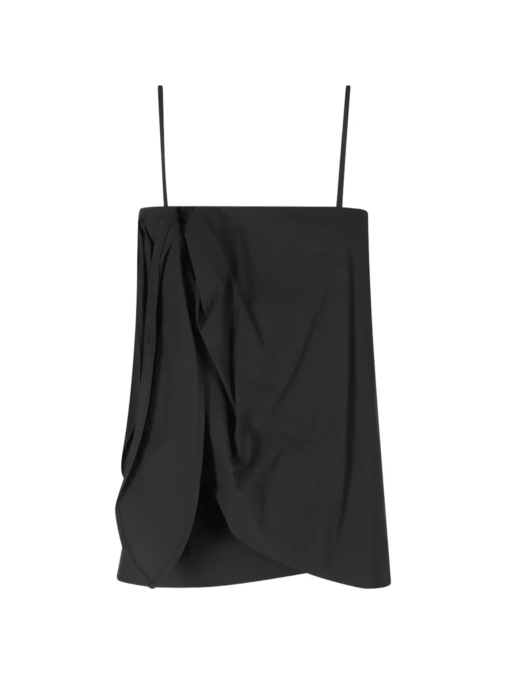 Isabelle Blanche draped asymmetric top - Nero
