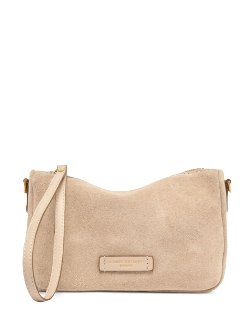 GIANNI CHIARINI Clutch Nora piccola con placca logo - Toni neutri