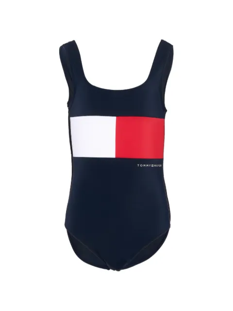 Tommy Hilfiger Junior colourblock square-neck swimsuit