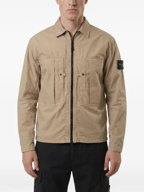 Stone Island logo-patch zip-up jacket