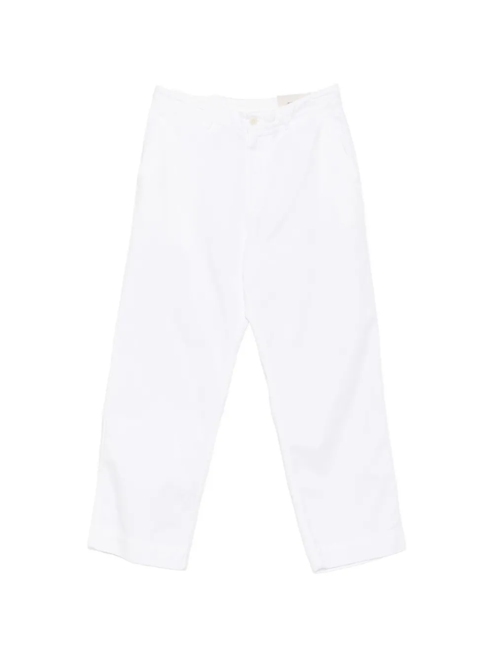original vintage style straight-leg cotton trousers - Bianco