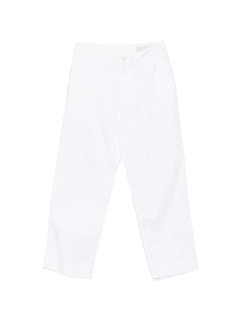 original vintage style straight-leg cotton trousers - Bianco