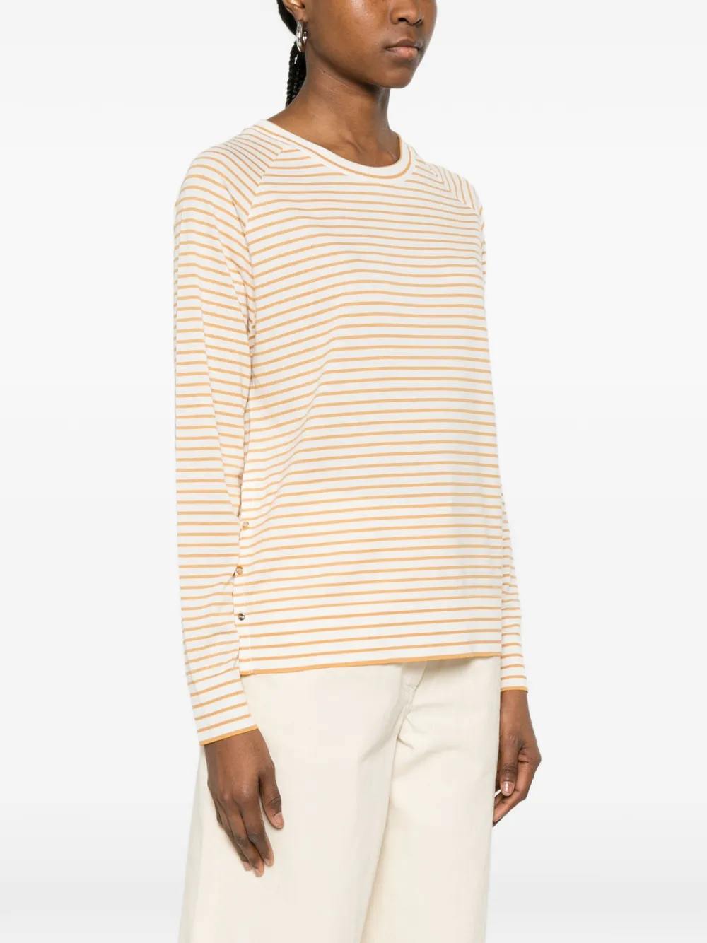Herno Gestreept T-shirt Wit