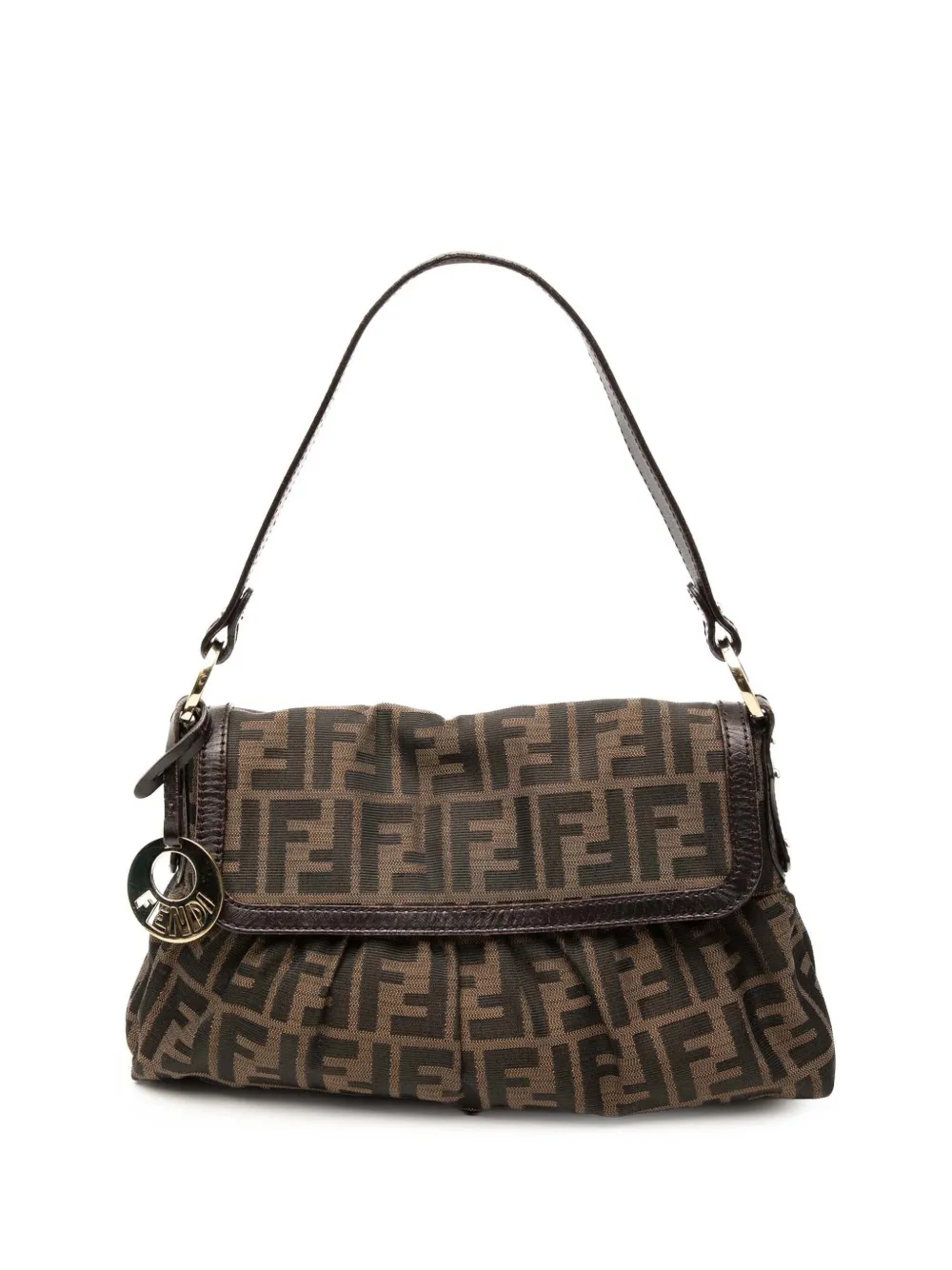 Fendi Pre-Owned 2000-2010 Small Zucca Canvas Chef Flap shoulder bag - Marrone