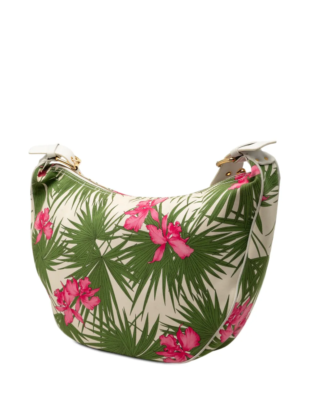 Celine Pre-owned 20th Century Floral Printed Canvas Crossbody Bag in White, view 3