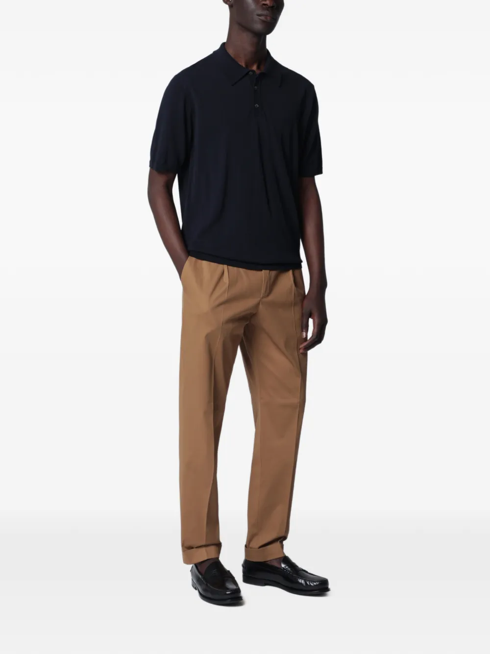 Roberto Collina Poloshirt met korte mouwen Blauw