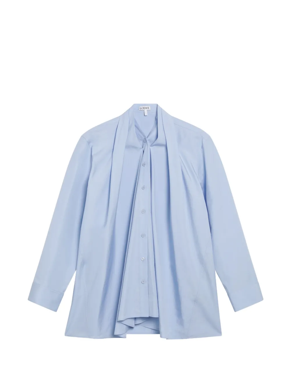 LOEWE draped cotton shirt - Blu