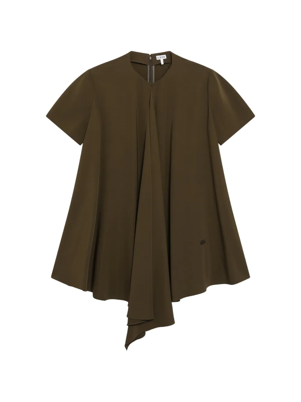LOEWE draped trapeze mini dress - Verde