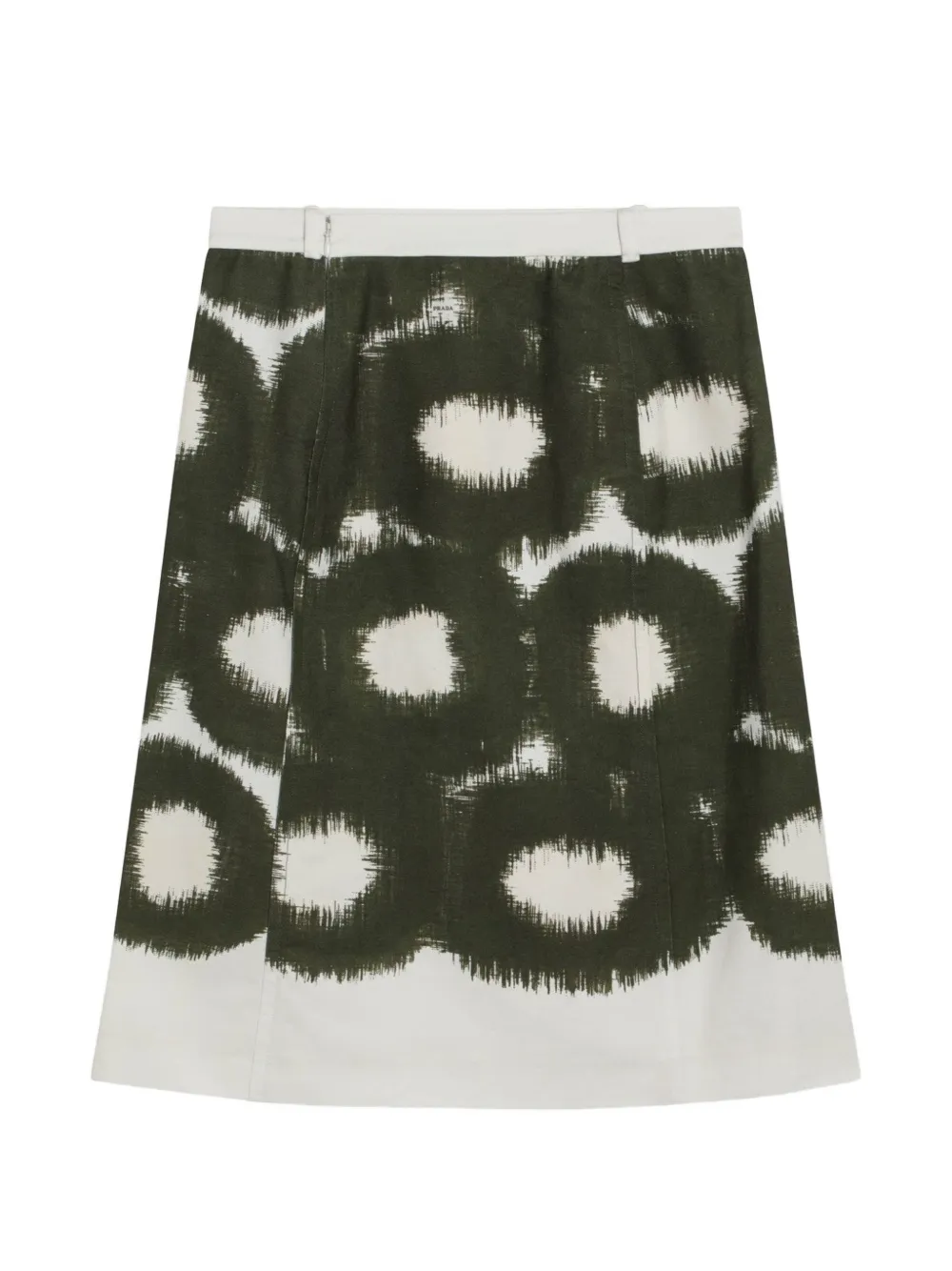  Prada Circle-print Canvas Skirt - Green 