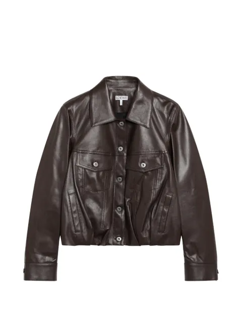 LOEWE flap-pocket leather jacket