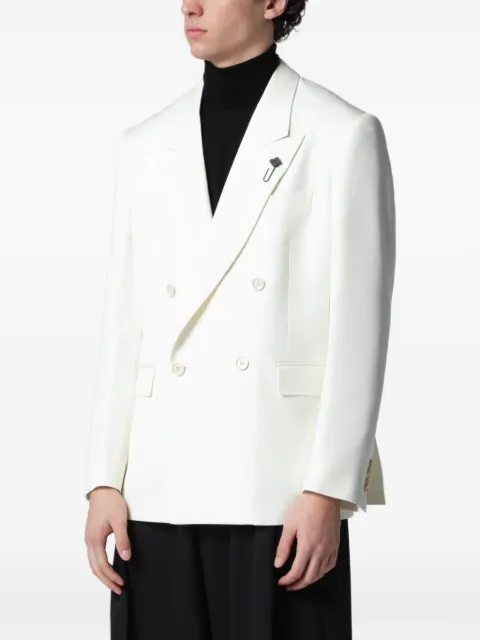 Lardini brooch-detail double-breasted blazer