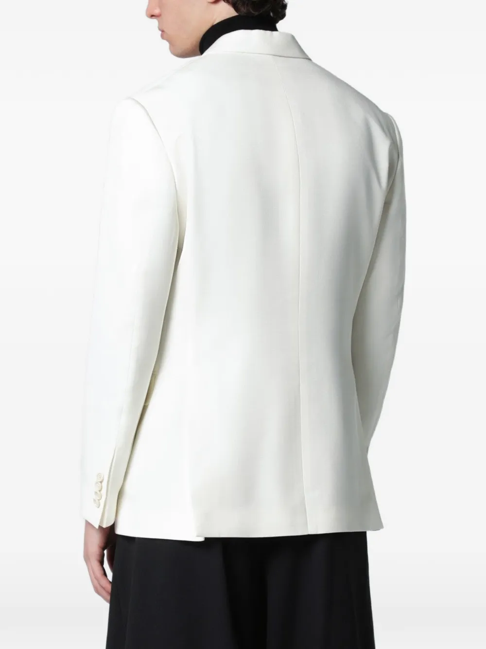 Lardini Blazer met broche en dubbele rij knopen Wit