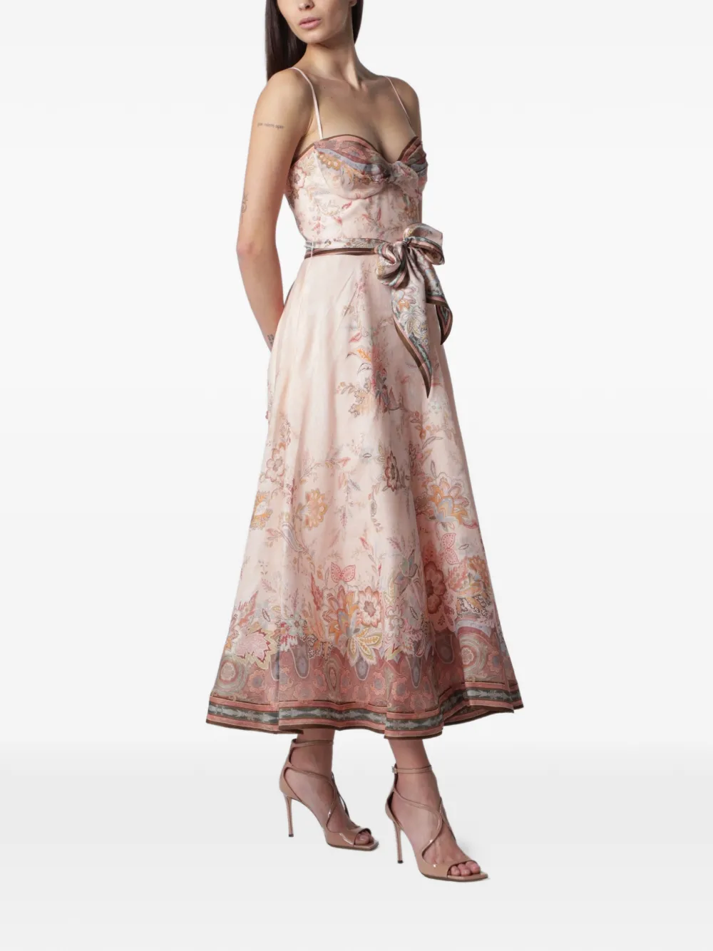 ZIMMERMANN Alchemy midi-jurk met structuur Roze