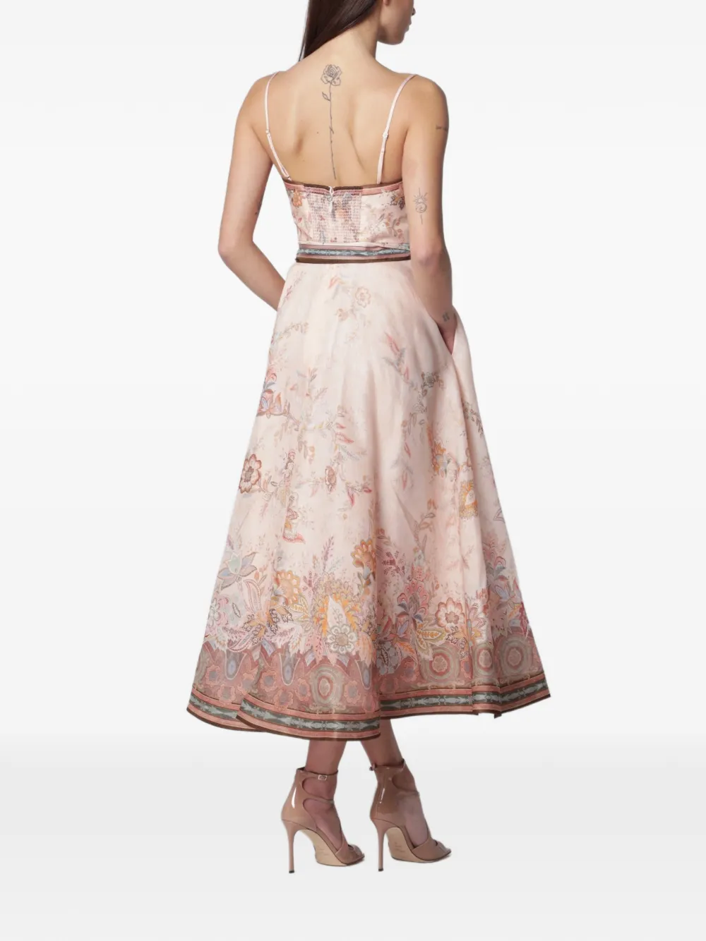ZIMMERMANN Alchemy midi-jurk met structuur Roze