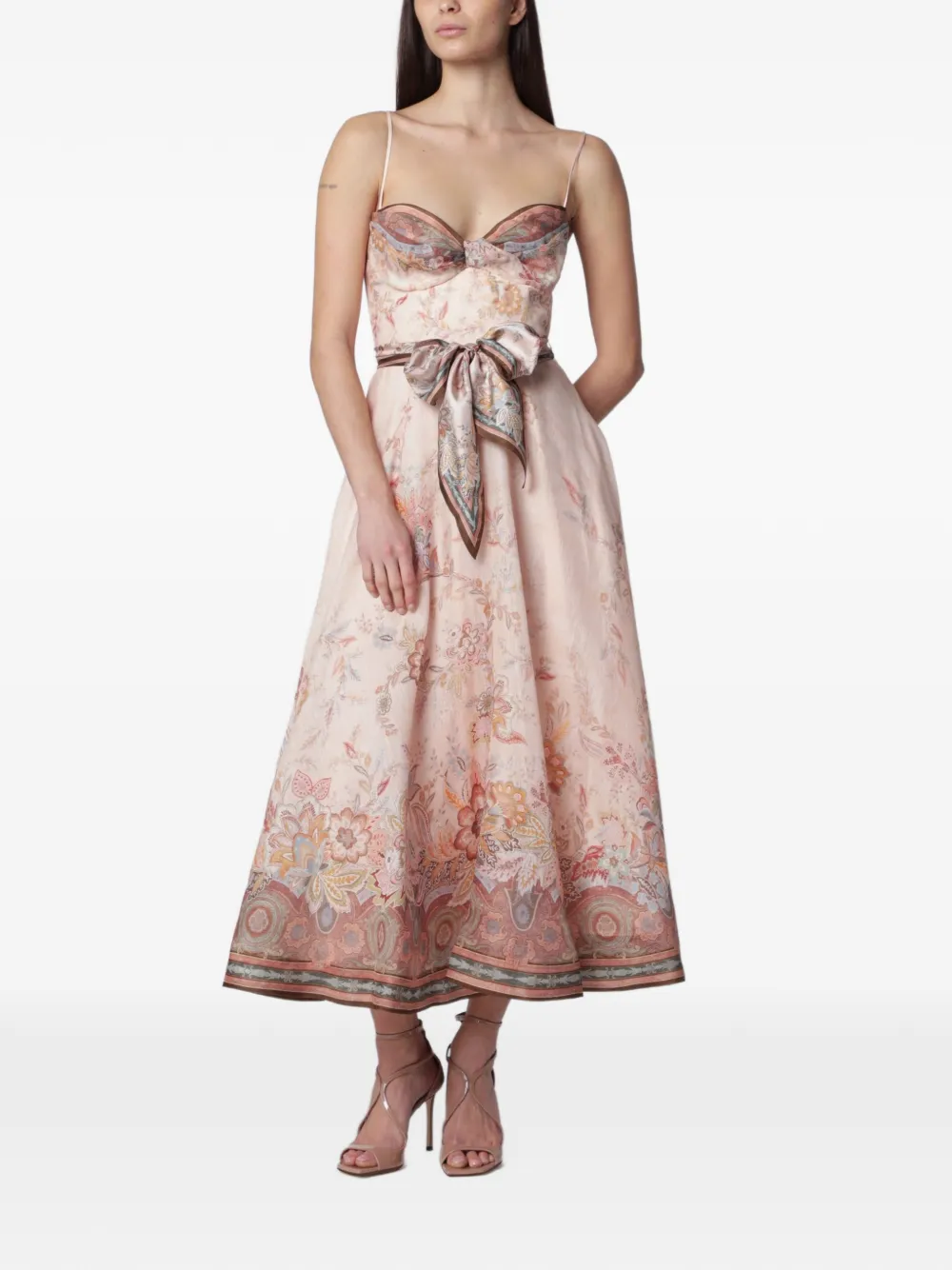 ZIMMERMANN Alchemy midi-jurk met structuur Roze