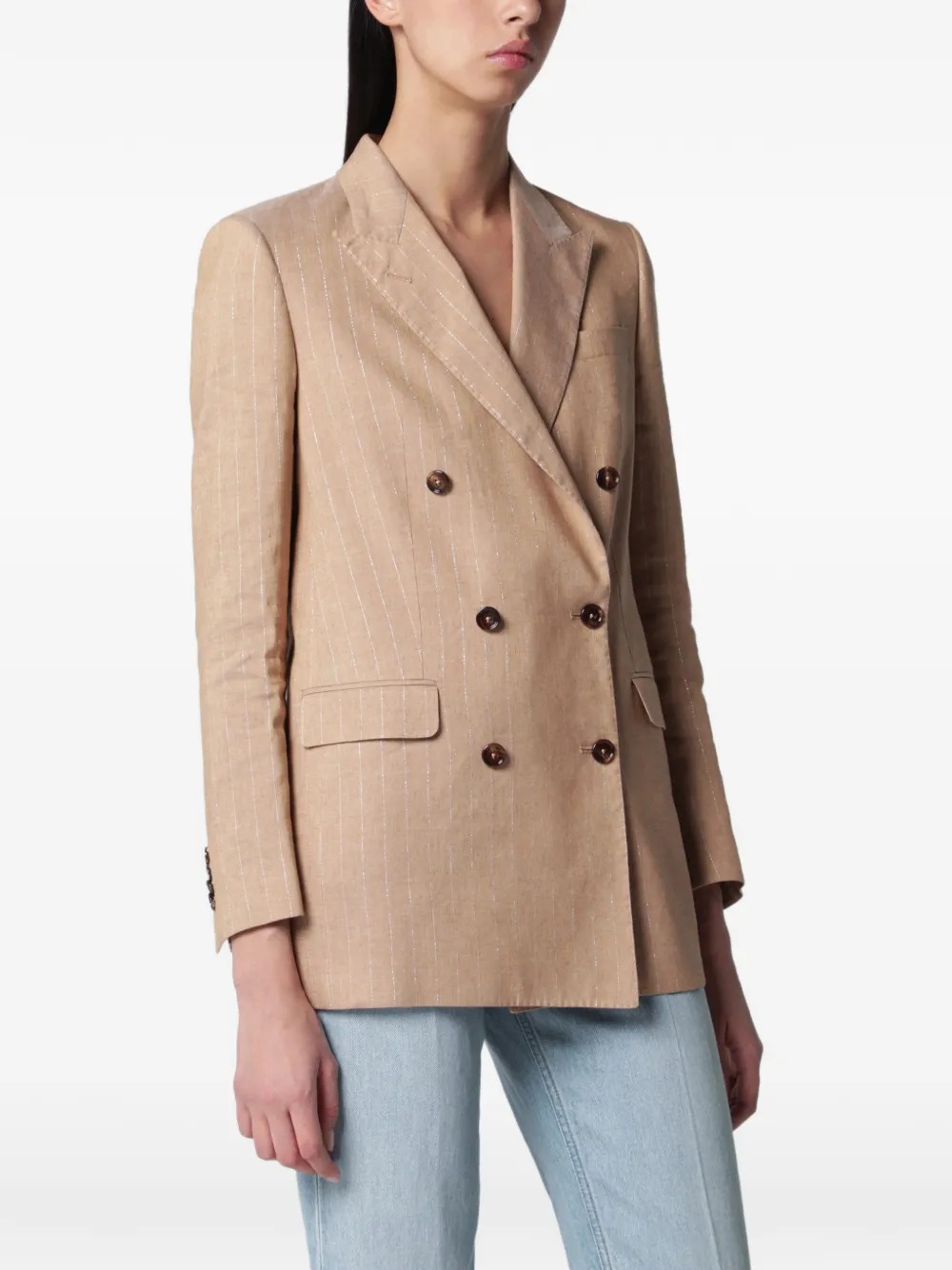 Tagliatore pinstripe double-breasted blazer - Neutrals