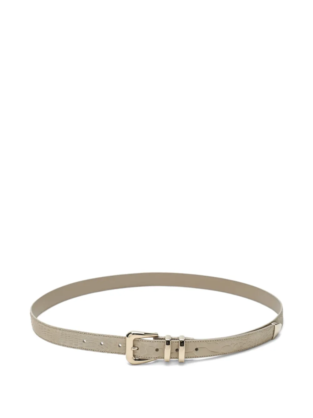 Brunello Cucinelli crocodile-effect leather belt - Neutrals