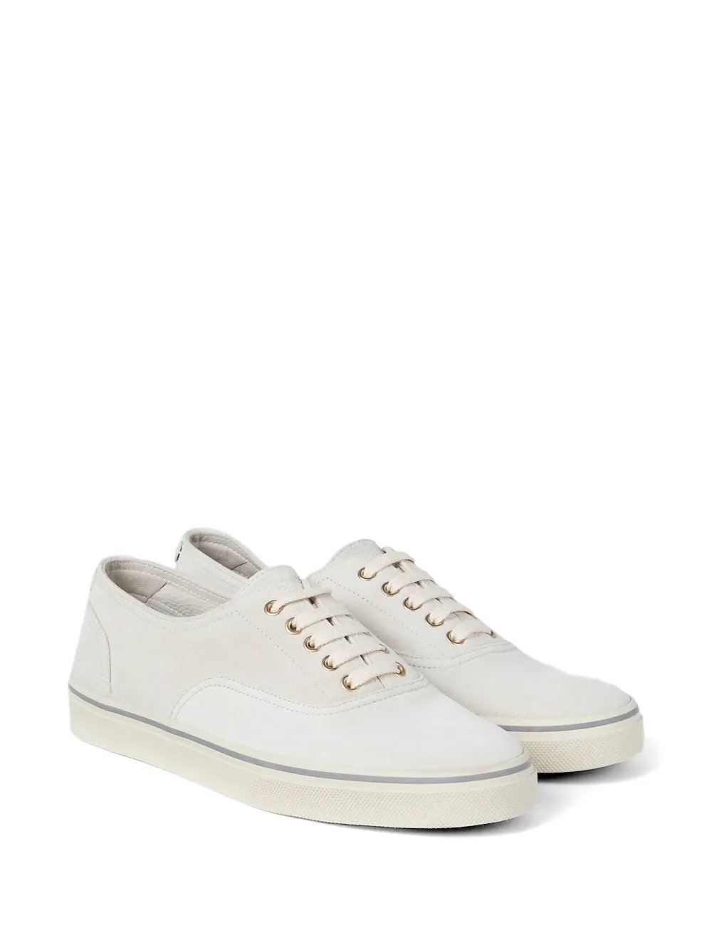 Brunello Cucinelli leather panelled sneakers Beige