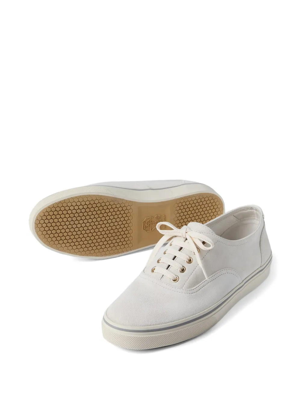 Brunello Cucinelli leather panelled sneakers Beige