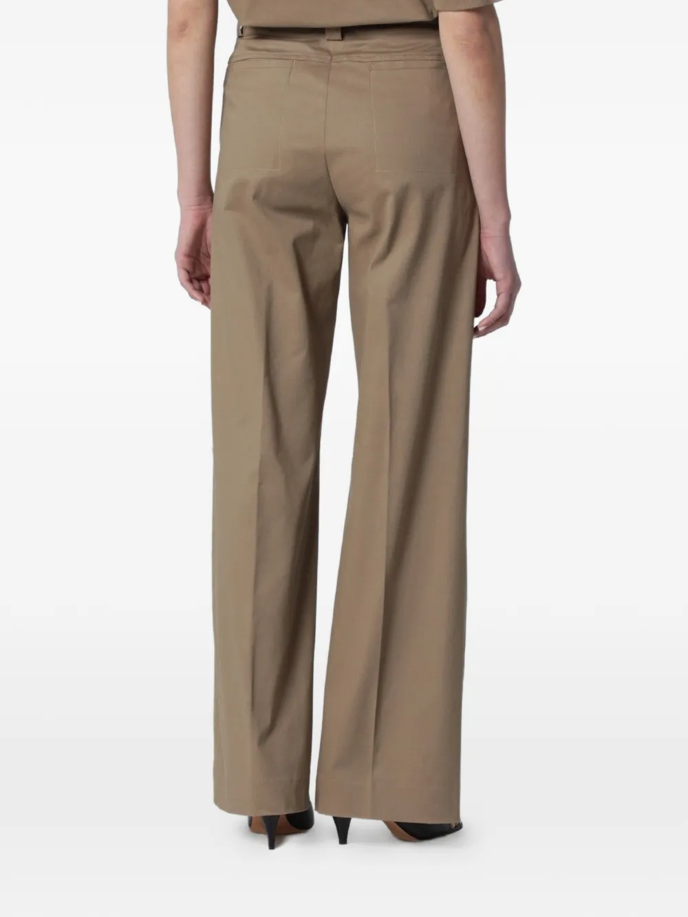 THELATEST Broek met wijde pijpen Beige