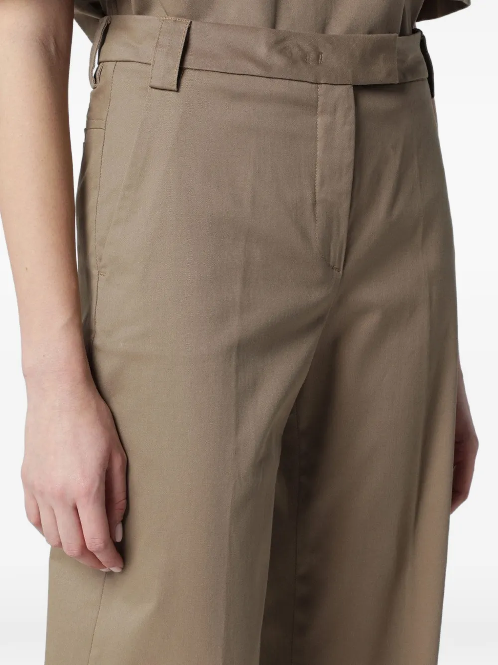 THELATEST Broek met wijde pijpen Beige