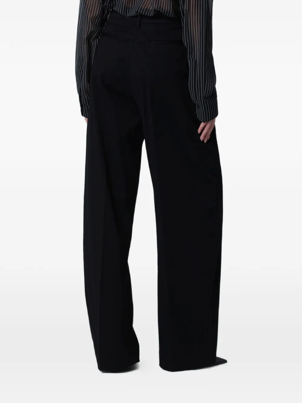 THELATEST Broek met wijde pijpen Zwart