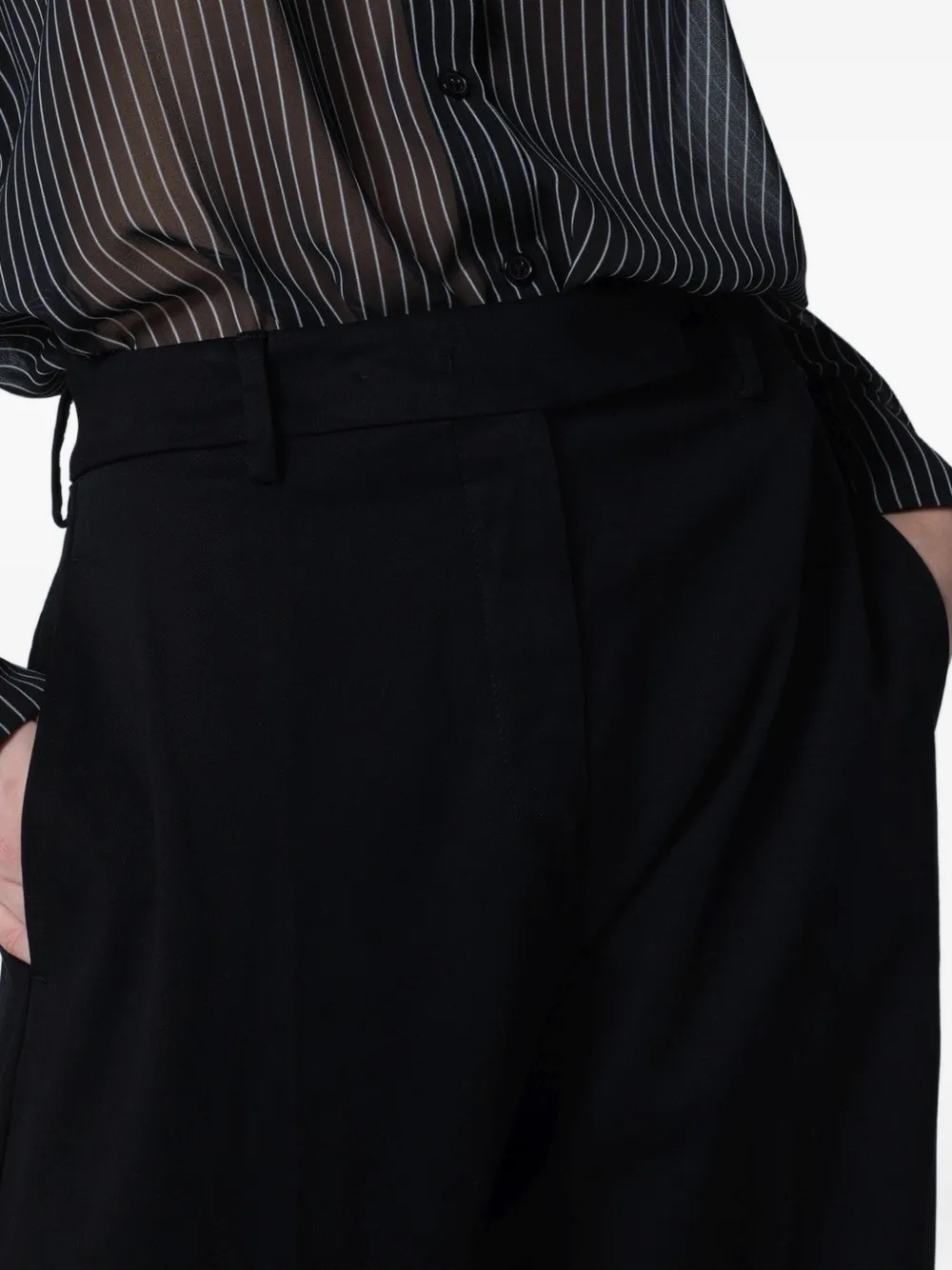 THELATEST Broek met wijde pijpen Zwart