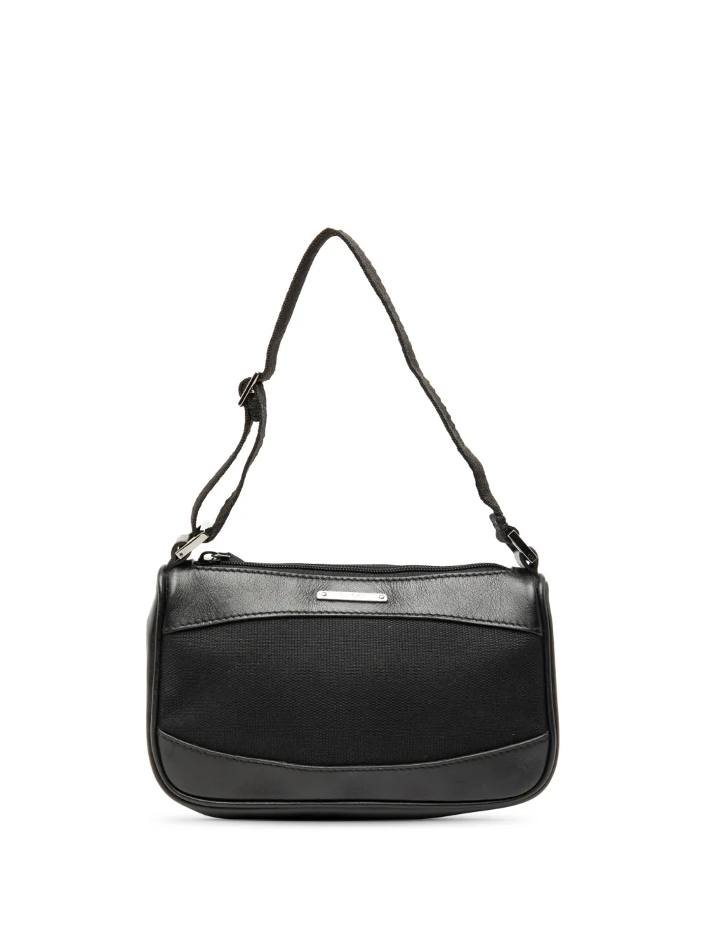 Gucci Pre-Owned 2000-2015 Leather Trimmed Canvas shoulder bag - Nero