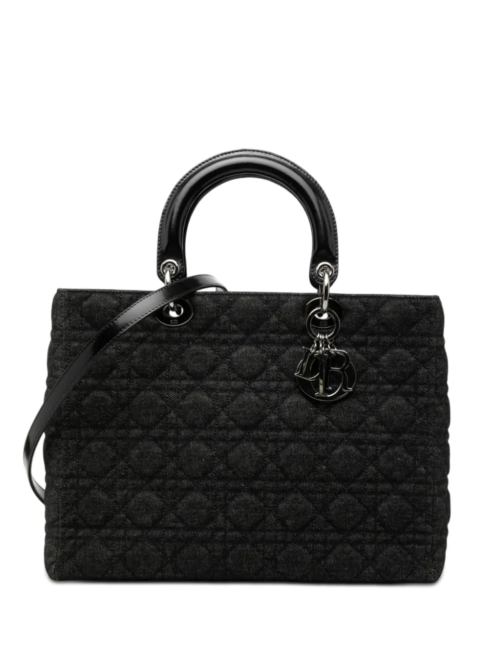 Christian Dior Pre-Owned 1999 Large Denim Cannage Lady Dior satchel - Schwarz